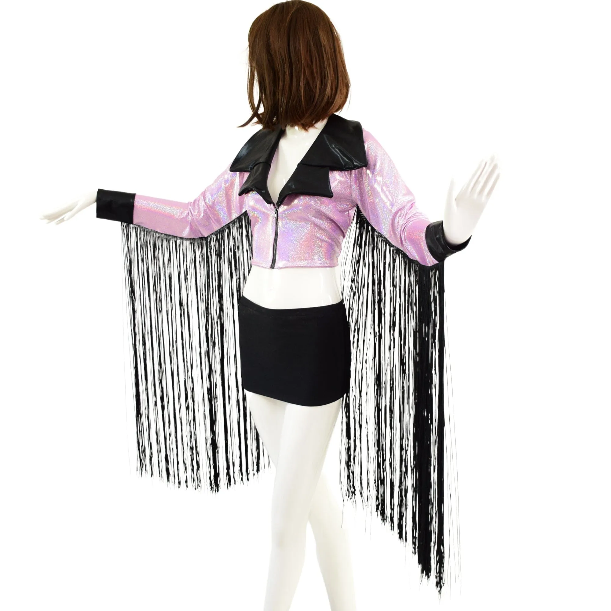 Showtime Zipper Front Jacket with Cuffs and 30" Fringe