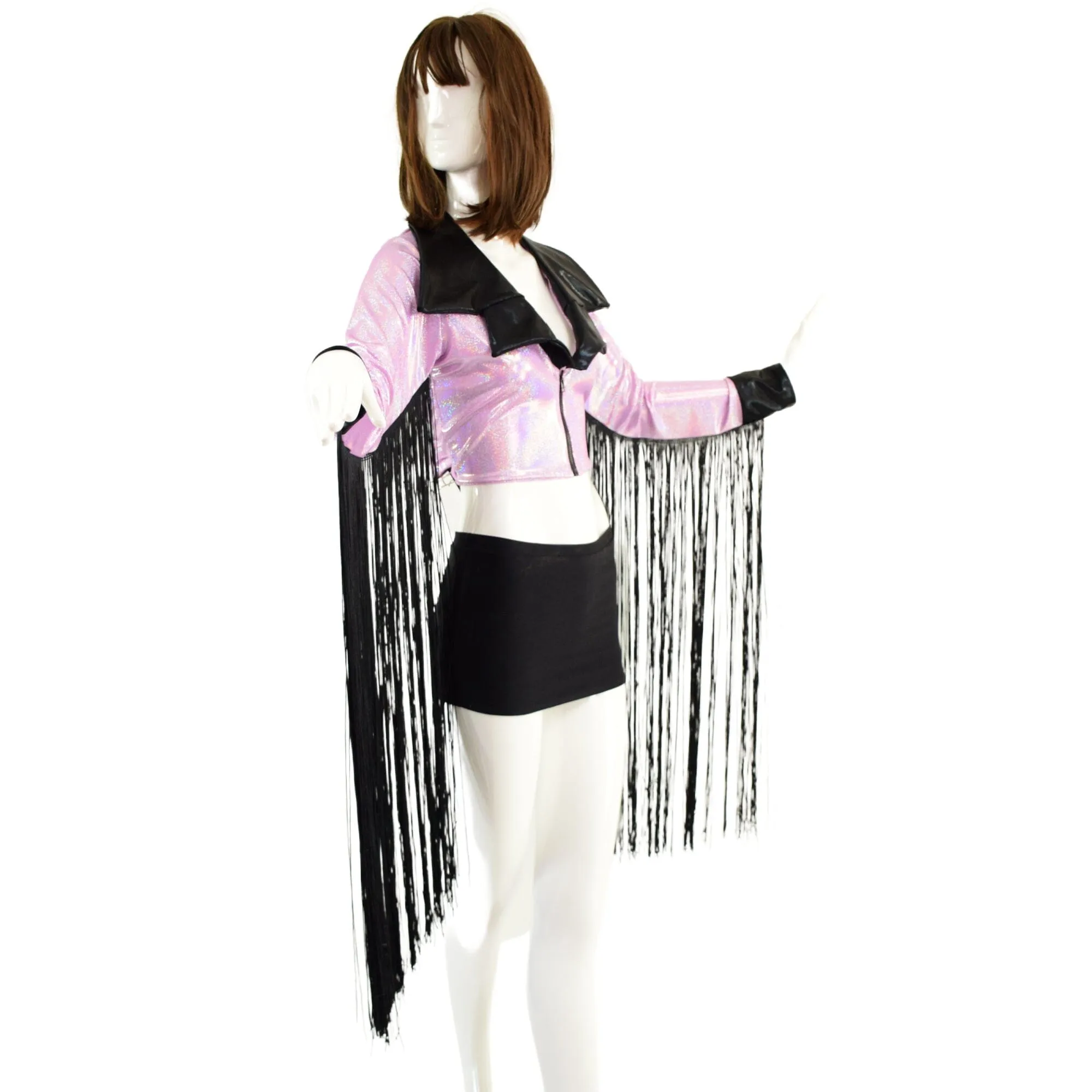 Showtime Zipper Front Jacket with Cuffs and 30" Fringe