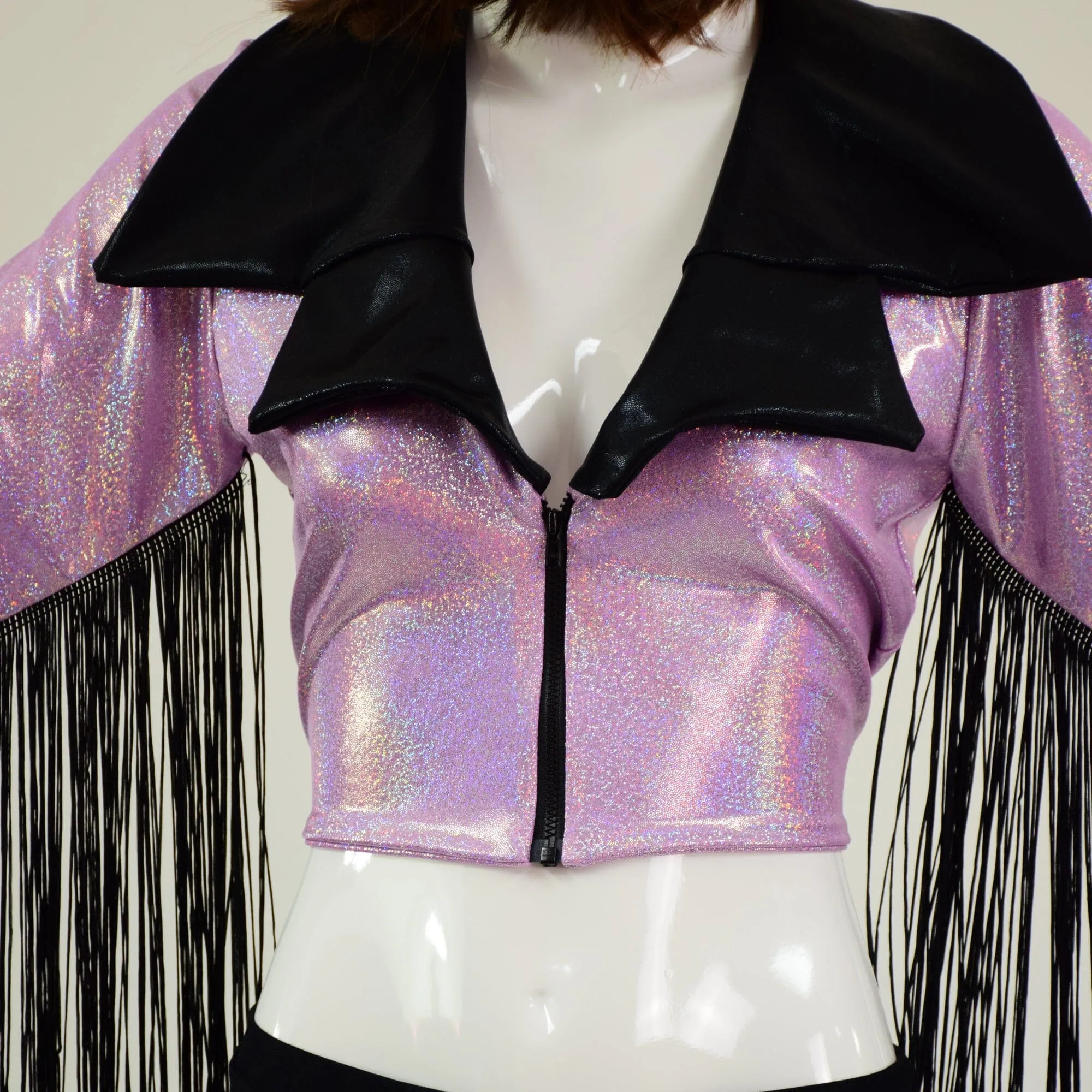 Showtime Zipper Front Jacket with Cuffs and 30" Fringe