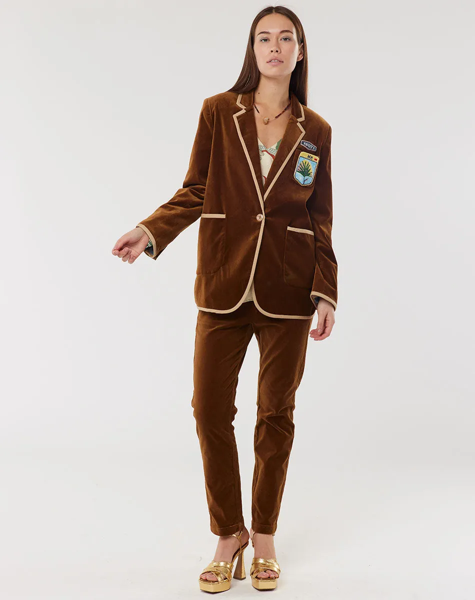 Simone Velour Brown Blazer