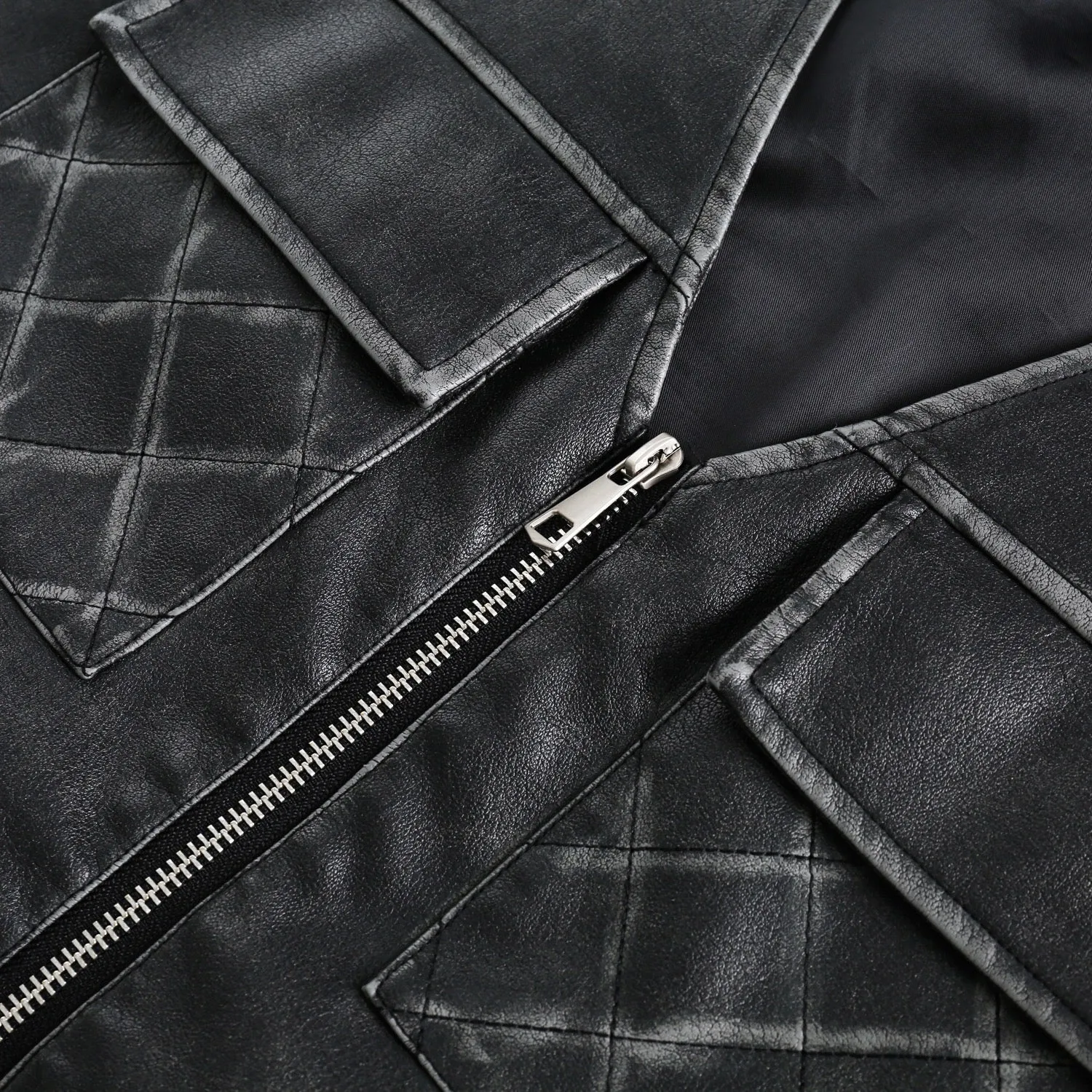 Sleek Utility Leather Vest