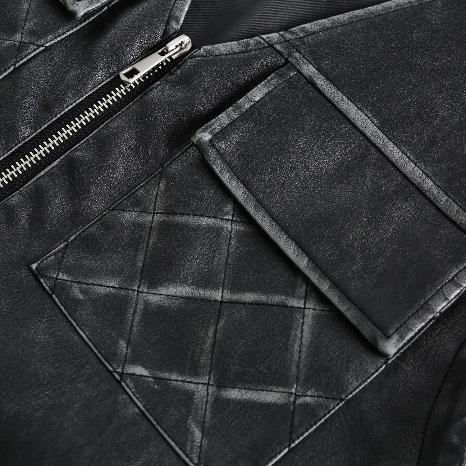 Sleek Utility Leather Vest