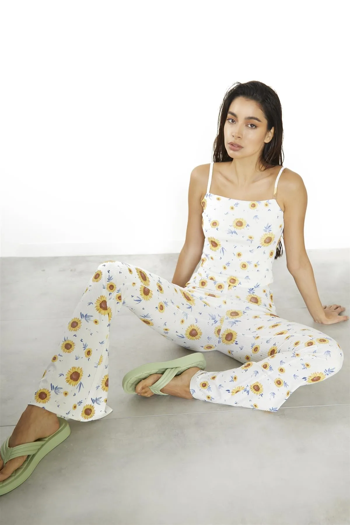 Sunflower Rib Flared Trousers