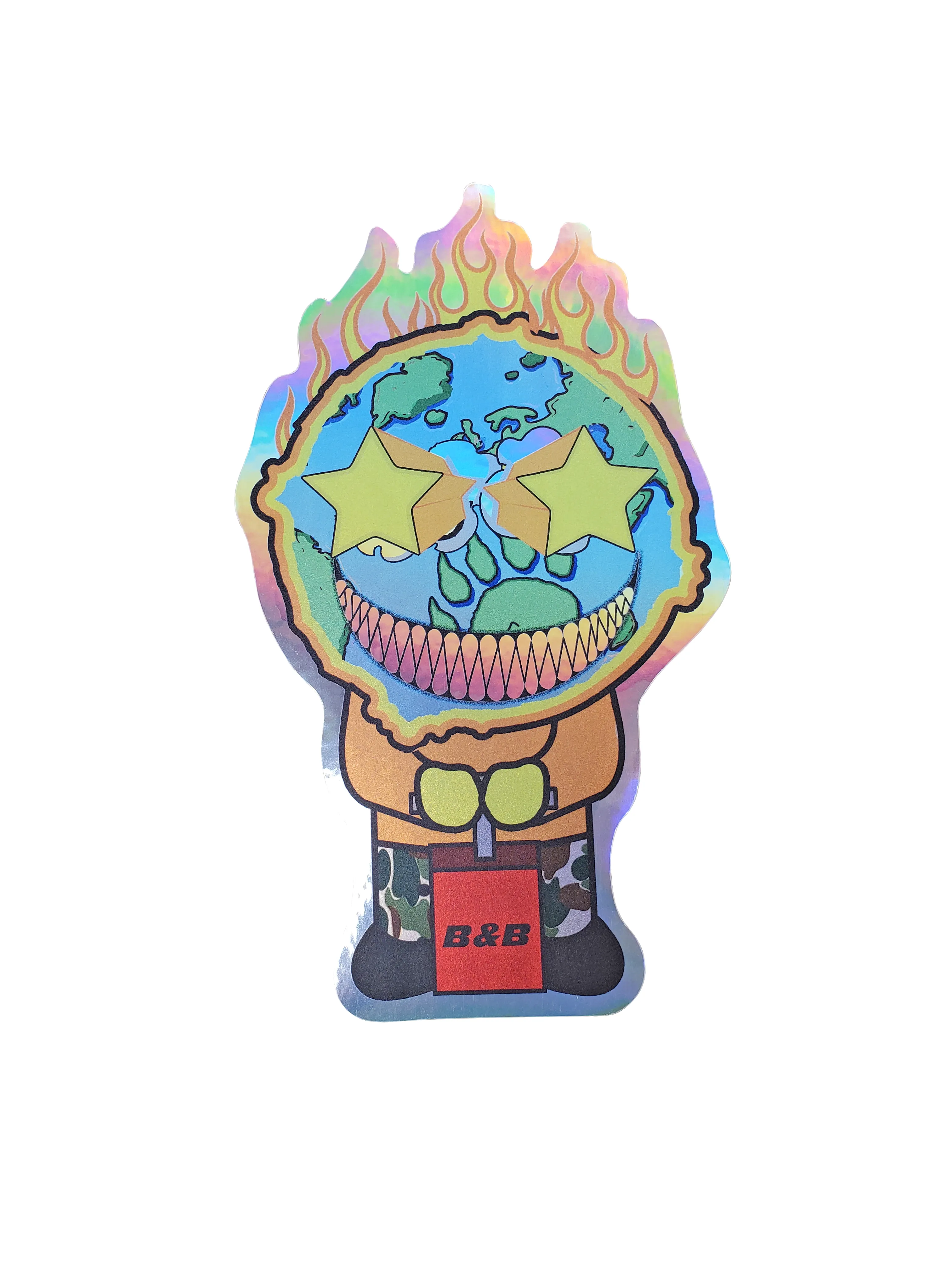 The Burning Man Die-Cut Holographic Sticker (Order Includes Free Stickers!)