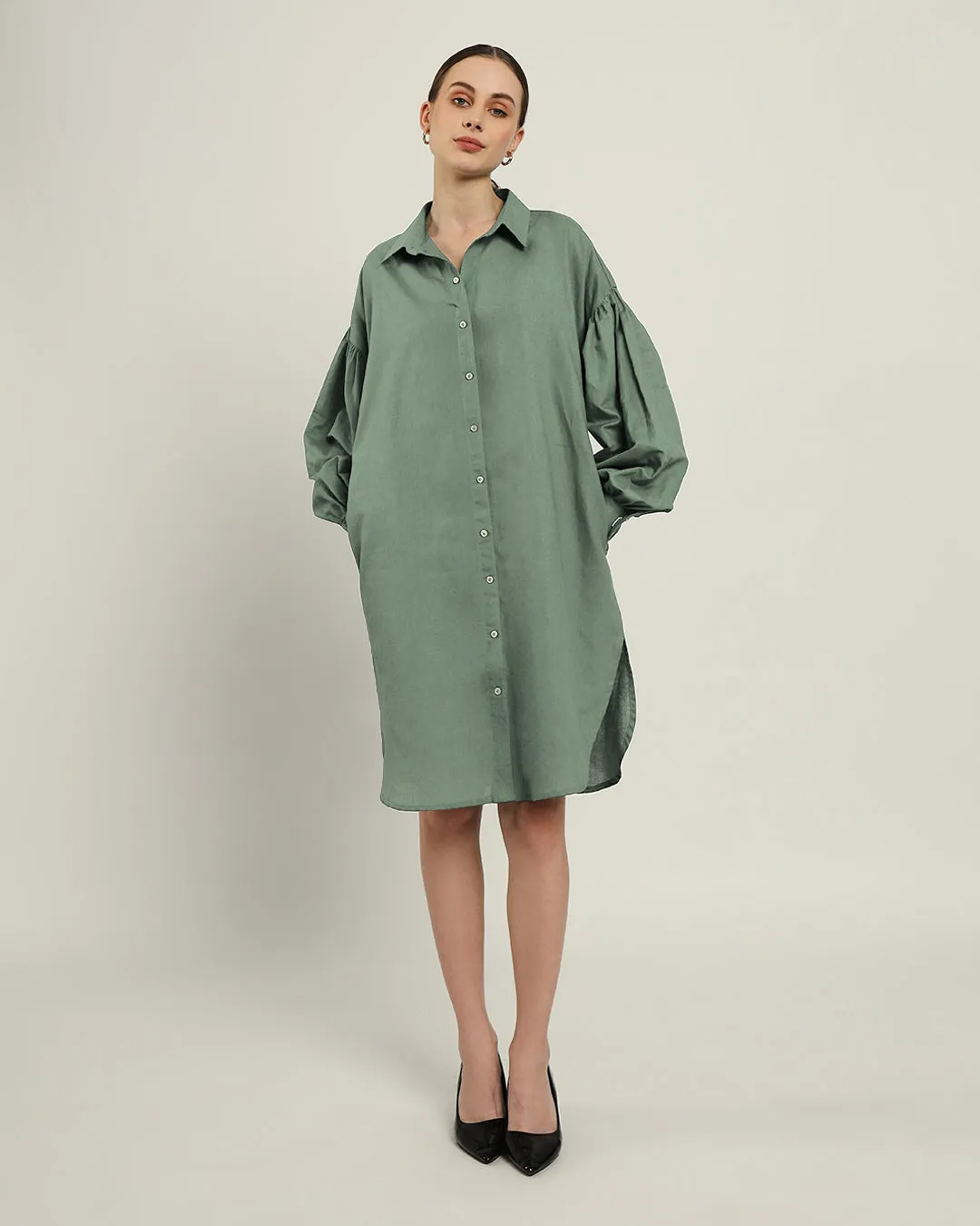 The Derby Mint Cotton Dress