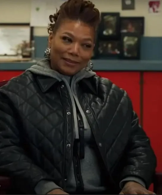 The Equalizer Queen Latifah Black Quilted Leather Jacket