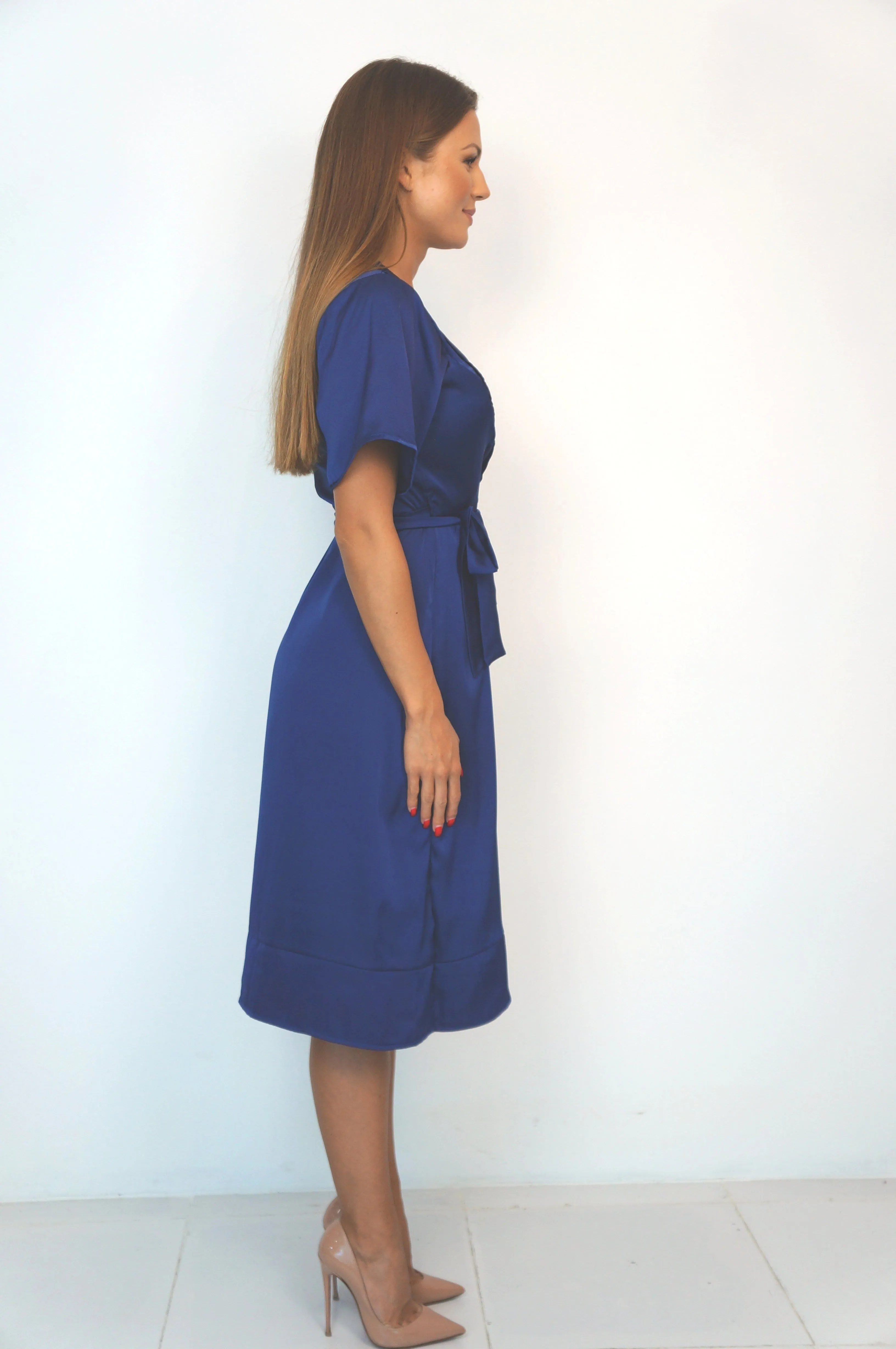 The Midi Flirty Wrap Dress - Perfect Navy