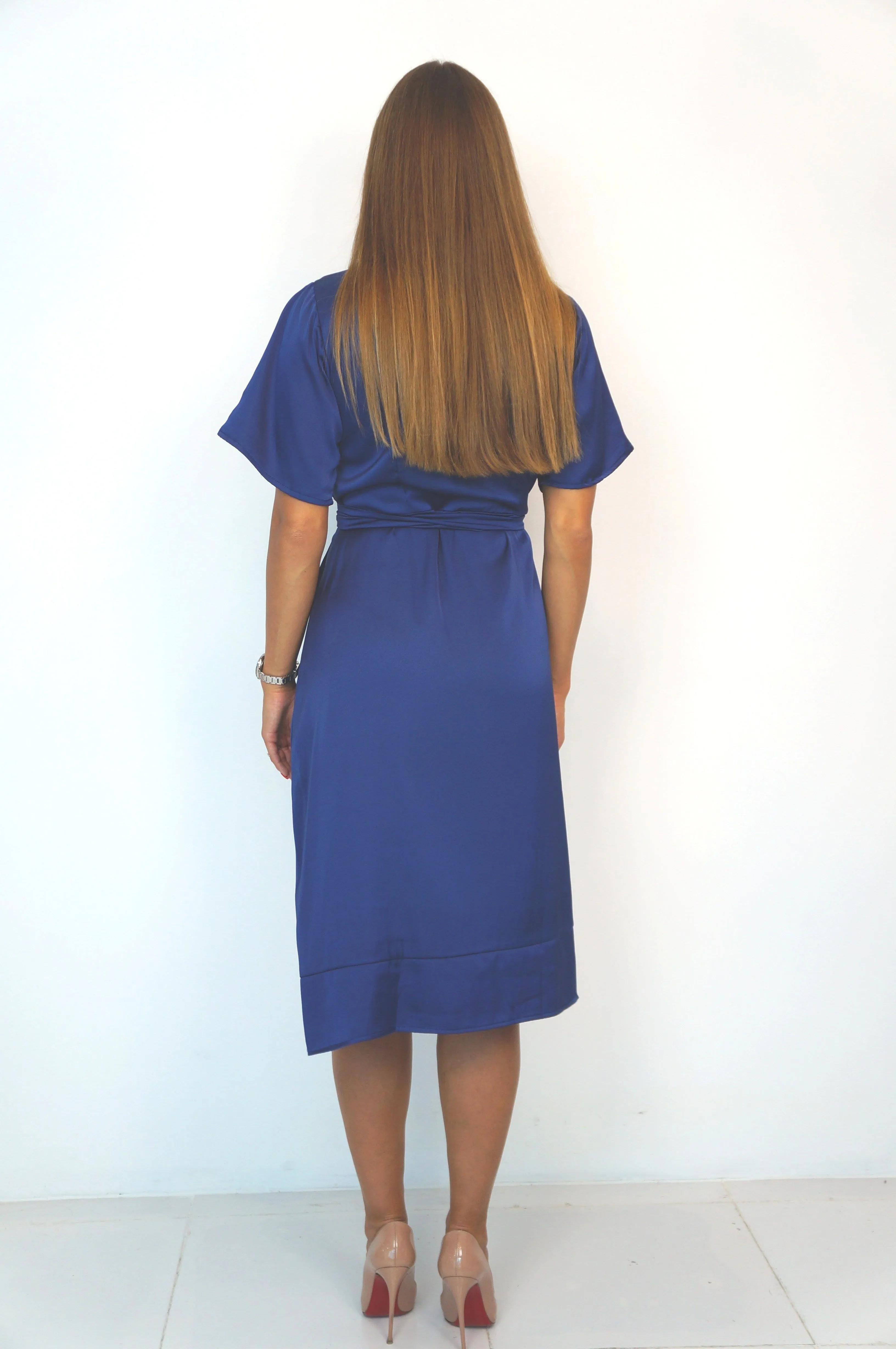 The Midi Flirty Wrap Dress - Perfect Navy