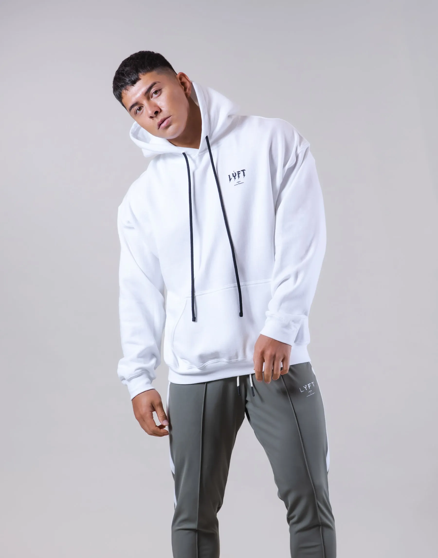 Thunder Logo Pullover Hoodie - White