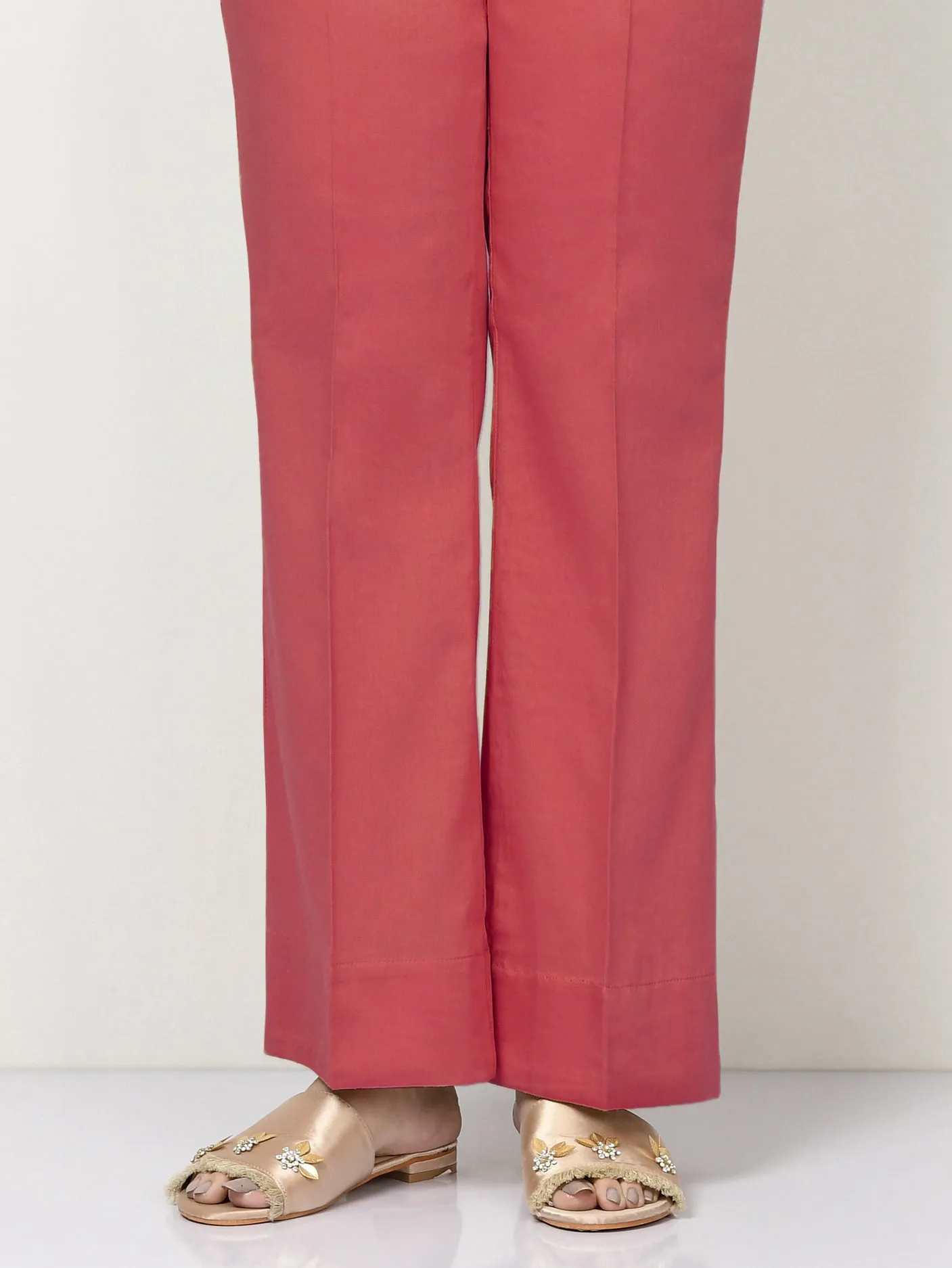 Unstitched Cambric Trouser - Light Red