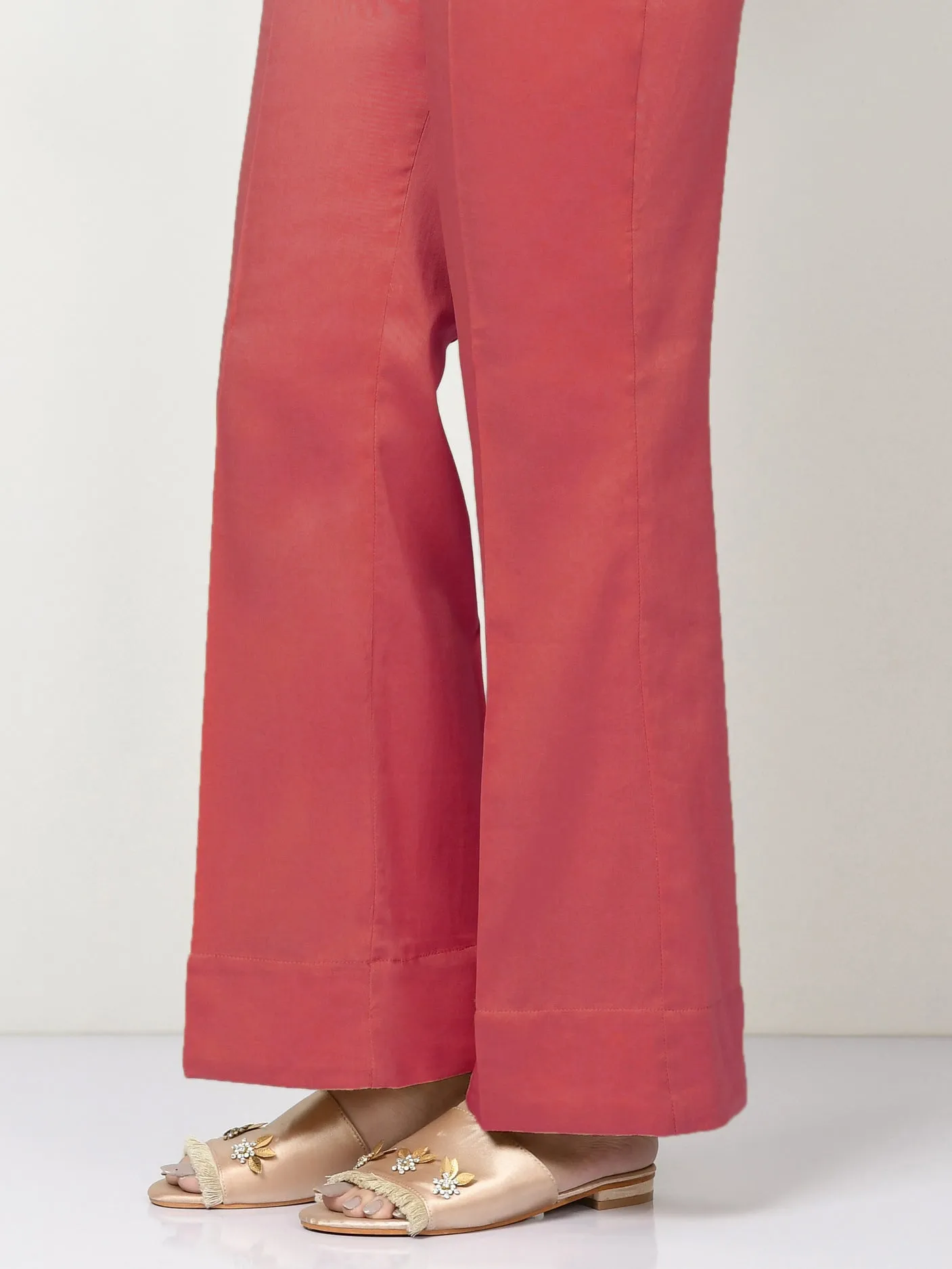 Unstitched Cambric Trouser - Light Red