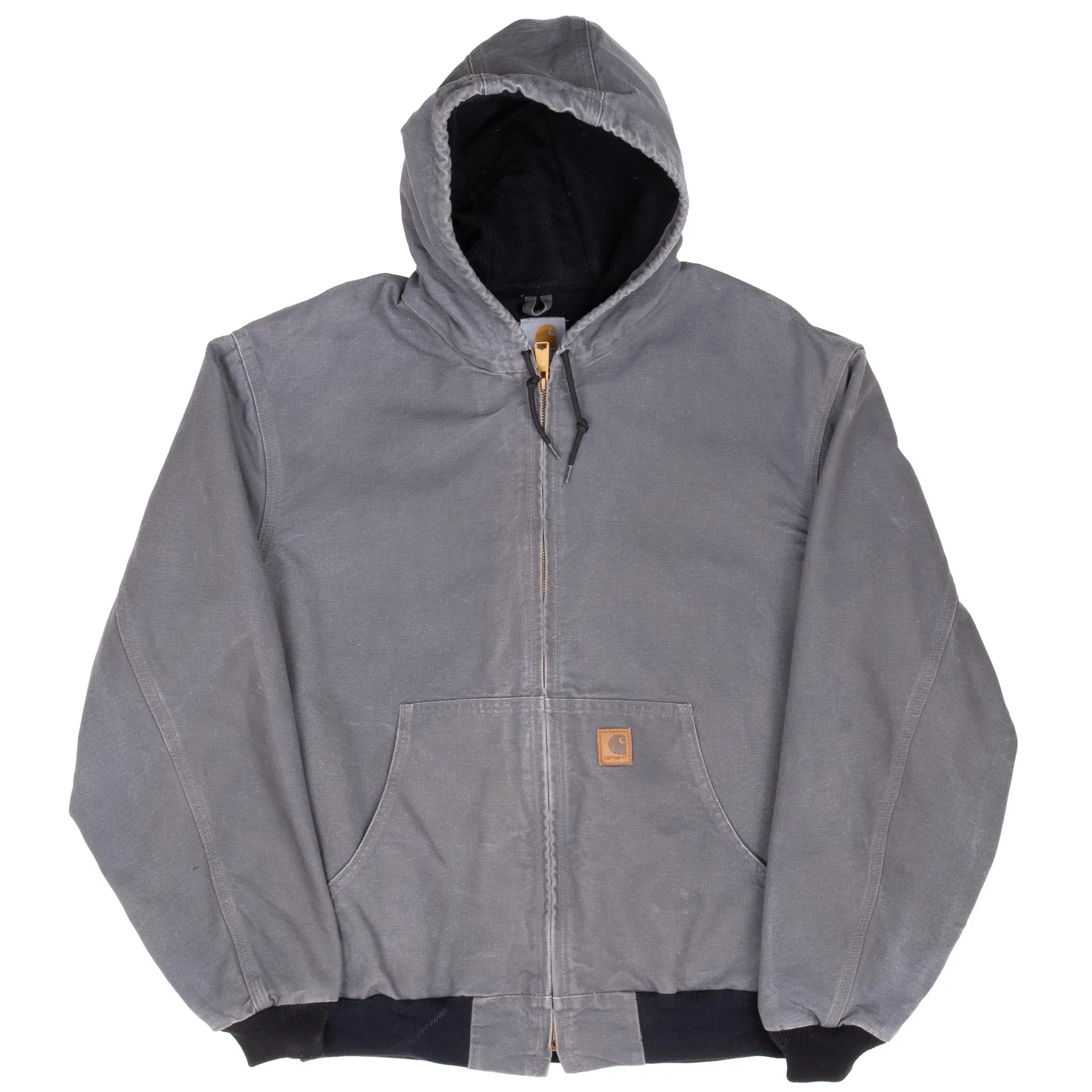 VINTAGE CARHARTT GREY J208 GVL ACTIVE JACKET WITH HOOD 2000S XL