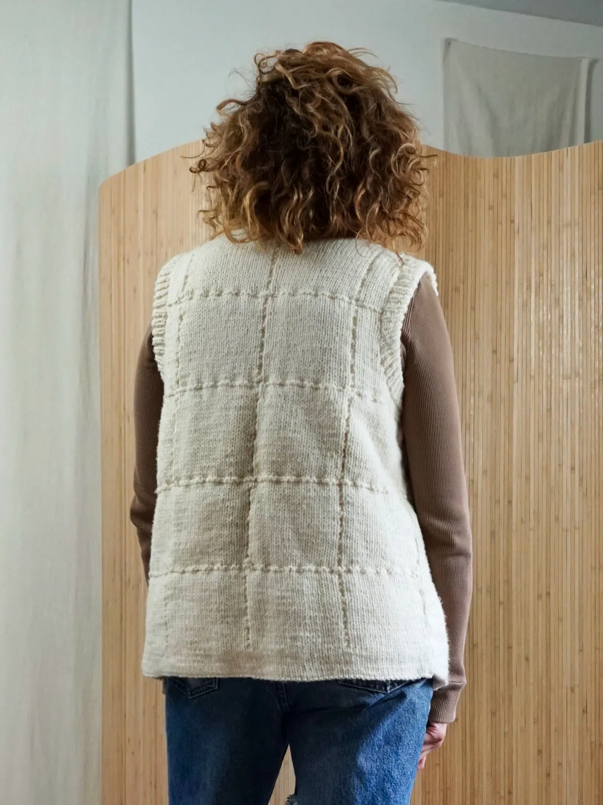 Vintage Chunky Vanilla Sweater Vest