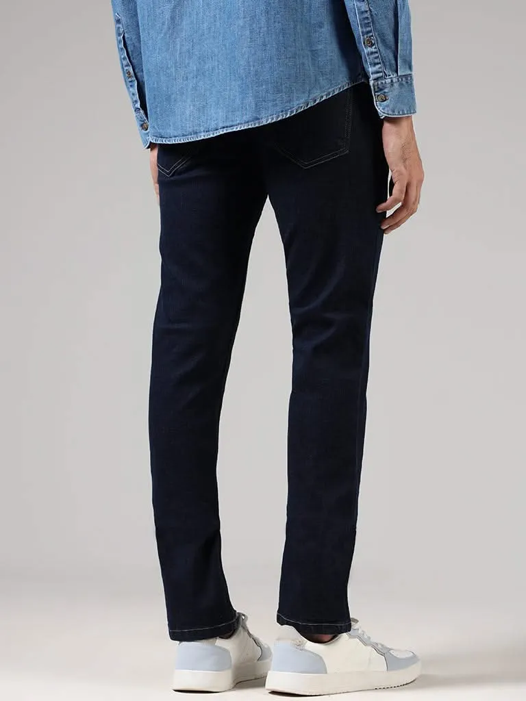 WES Casuals Navy Relaxed - Fit Mid - Rise Jeans