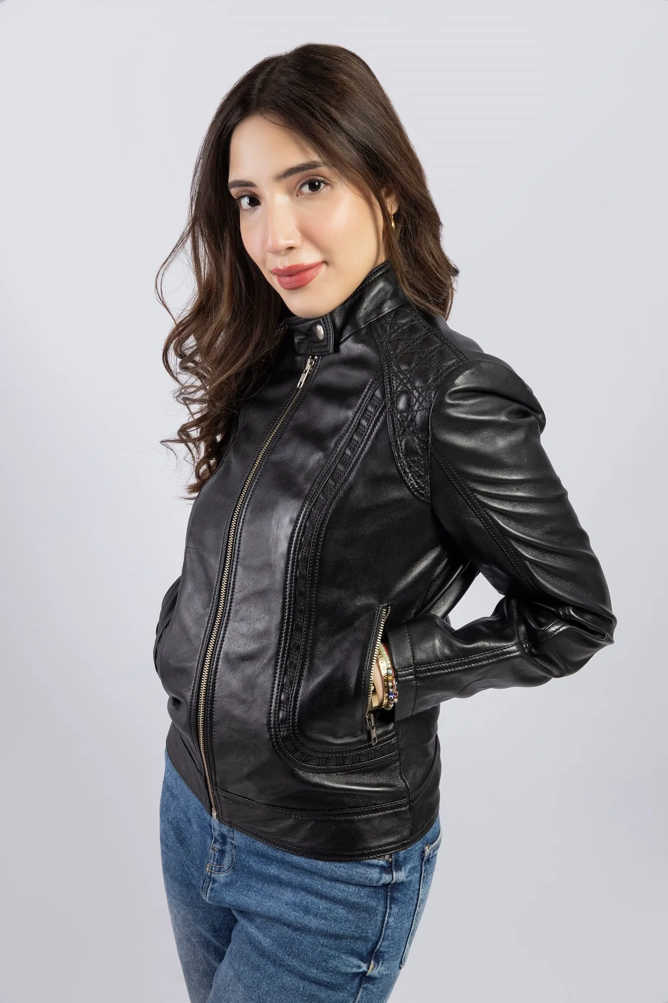 Women Chelsea Genuine Lambskin Leather Jacket