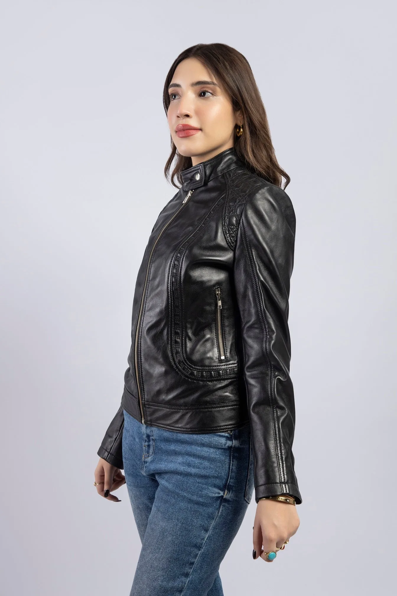 Women Chelsea Genuine Lambskin Leather Jacket