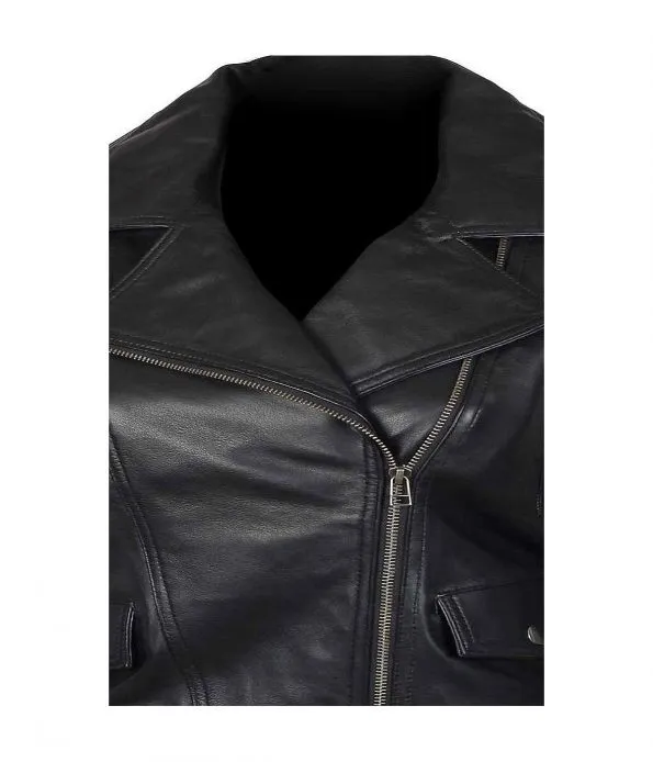 Women's Asymmetrical Quilted Biker Jacket