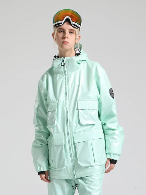 Women's Gsou Snow Neon Holographic Cargo Snow Jacket