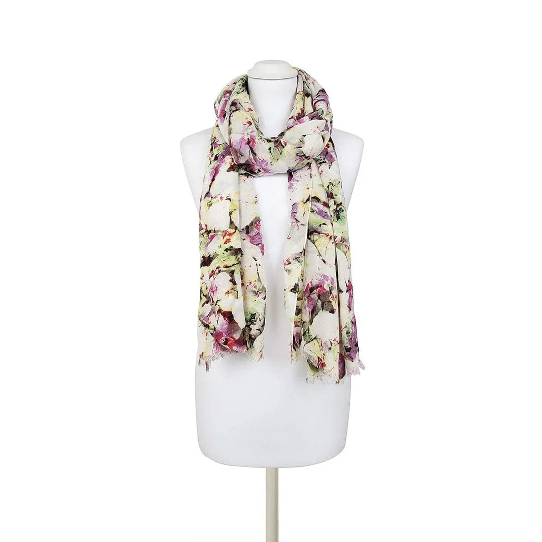 Womens Lightweight Summer Scarf Abstract Floral Print